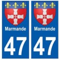 47 Marmande blason autocollant plaque stickers ville