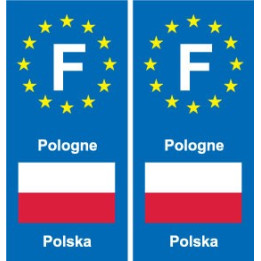 F Europe Pologne Poland autocollant plaque