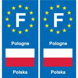 F Europe Pologne Poland autocollant plaque