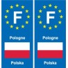 F Europe Pologne Poland autocollant plaque
