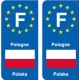 F Europe Pologne Poland autocollant plaque