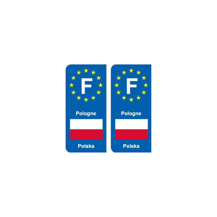 F Europe Pologne Poland autocollant plaque