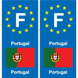 F Europe Portugal autocollant plaque