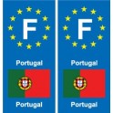 F Europe Portugal 2 autocollant plaque