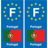 F Europe Portugal autocollant plaque
