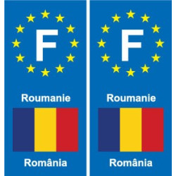 F Europe Roumanie Romania autocollant plaque