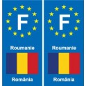 F Europe Roumanie Romania autocollant plaque