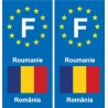 F Europe Roumanie Romania autocollant plaque