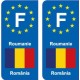 F Europe Roumanie Romania autocollant plaque