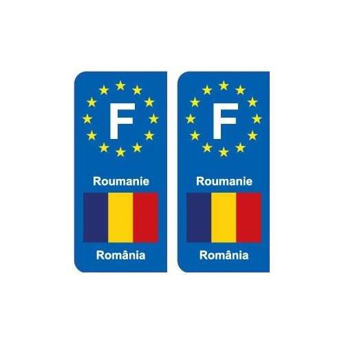 F Europe Roumanie Romania autocollant plaque