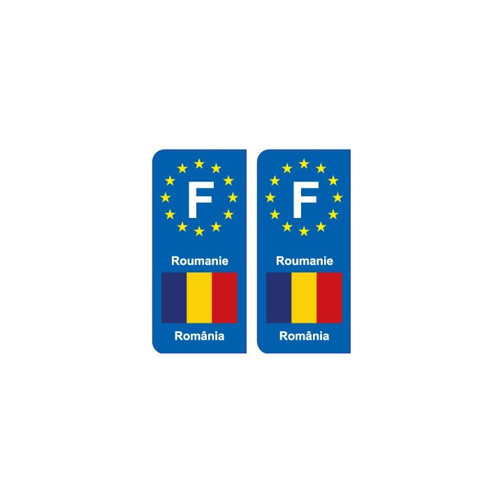 F Europe Roumanie Romania autocollant plaque