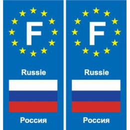 F Europe Russie Russia autocollant plaque