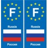 F Europe Russie Russia autocollant plaque