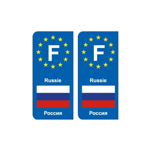 F Europe Russie Russia autocollant plaque