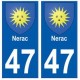47 Nerac blason autocollant plaque stickers ville