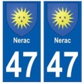 47 Nerac blason autocollant plaque stickers ville