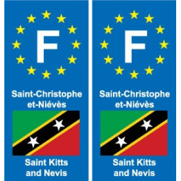 F Europe Saint-Christophe-et-Niévès Saint Kitts and Nevisautocollant plaque