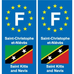 F Europe Saint-Christophe-et-Niévès Saint Kitts and Nevisautocollant plaque
