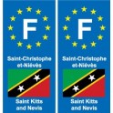 F Europe Saint-Christophe-et-Niévès Saint Kitts and Nevisautocollant plaque