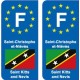 F Europe Saint-Christophe-et-Niévès Saint Kitts and Nevisautocollant plaque