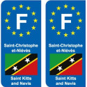 F Europe Saint-Christophe-et-Niévès Saint Kitts and Nevisautocollant plaque