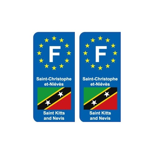 F Europe Saint-Christophe-et-Niévès Saint Kitts and Nevisautocollant plaque
