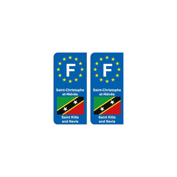 F Europe Saint-Christophe-et-Niévès Saint Kitts and Nevisautocollant plaque
