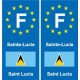 F Europe Sainte-Lucie Saint Luciaautocollant plaque