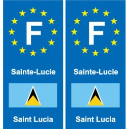 F Europe Sainte-Lucie Saint Luciaautocollant plaque