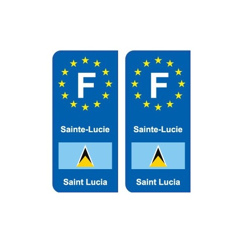 F Europe Sainte-Lucie Saint Luciaautocollant plaque