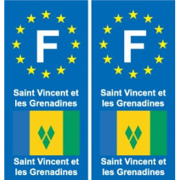 F Europe Saint-Vincent-et-les-Grenadines autocollant plaque