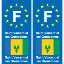 F Europe Saint-Vincent-et-les-Grenadines autocollant plaque