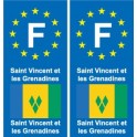 F Europe Saint-Vincent-et-les-Grenadines autocollant plaque