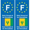 F Europe Saint-Vincent-et-les-Grenadines autocollant plaque