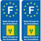F Europe Saint-Vincent-et-les-Grenadines autocollant plaque