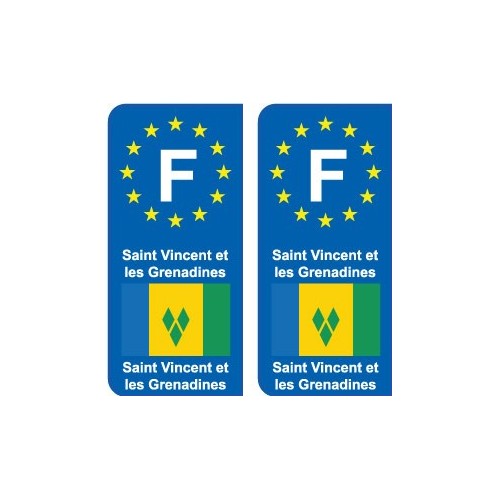 F Europe Saint-Vincent-et-les-Grenadines autocollant plaque