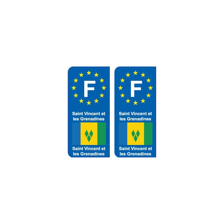 F Europe Saint-Vincent-et-les-Grenadines autocollant plaque