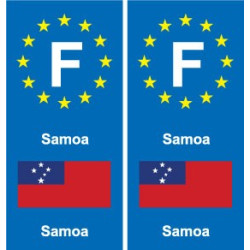 F Europe Samoa  autocollant plaque