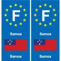 F Europe Samoa  autocollant plaque