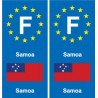F Europe Samoa  autocollant plaque