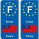 F Europe Samoa  autocollant plaque