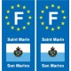 F Europe Saint-Marin San Marino autocollant plaque