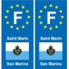F Europe Saint-Marin San Marino autocollant plaque