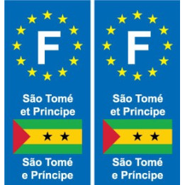 F Europe São-Tomé-et-Principe autocollant plaque