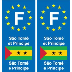 F Europe São-Tomé-et-Principe autocollant plaque