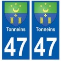 47 Tonneins blason autocollant plaque stickers ville