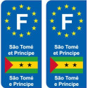 F Europe São-Tomé-et-Principe autocollant plaque