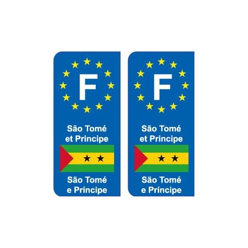F Europe São-Tomé-et-Principe autocollant plaque
