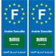 F Europe Arabie saoudite Saudi Arabia autocollant plaque