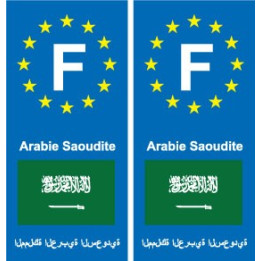 F Europe Arabie saoudite Saudi Arabia autocollant plaque